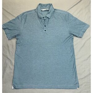 Travis Mathew Mens Large Golf Polo Pima Cotton Blend Blue Casual Shirt